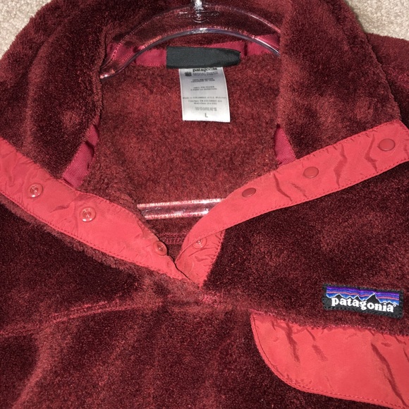 Patagonia fleece pullover burgundy size Large - Picture 7 of 8